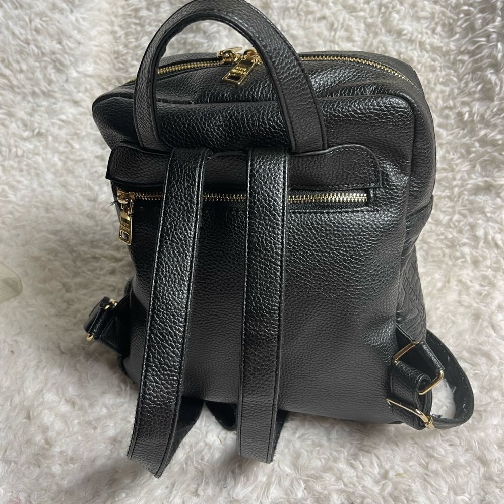 Steve Madden Black synthetic embossed small backpack gold tone hardwares. - Picture 16 of 16